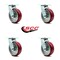 Service Caster 6 Inch Poly on Aluminum Wheel Swivel Caster Set with Roller Bearings SCC SCC-30CS620-PAR-4 - alternate 3
